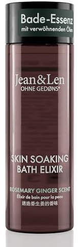 Jean & Len Elixir de baño de romero y jengibre, con aceites naturales, deja la piel con una sensación agradable, aroma herbal, aceite de baño para todo tipo de piel, sin parabenos ni siliconas, 100 ml