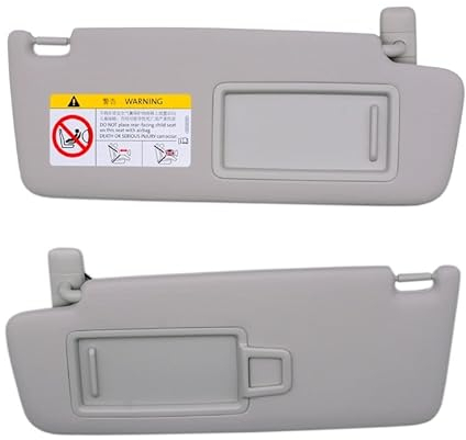 Autoteil Graue vordere Sonnenblende mit Make-up-Spiegel for VW Golf 7 SportsVan Jetta MK7 T-Cross Passat B8 CC E-Golf T-ROC 5GG857551 Autoteil (Color : Left and Right)