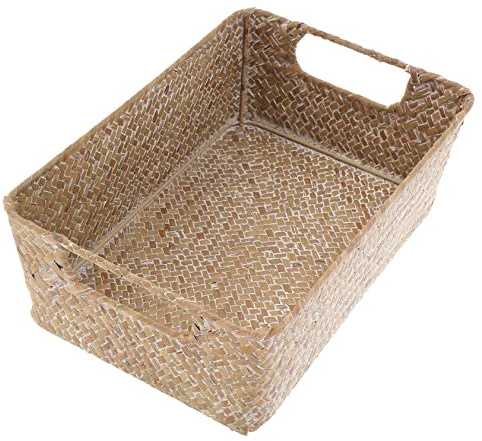 CAXUSD Cestino Portaoggetti in Vimini Color Kaki, Cestino per Pane Multiuso per Frutta e Snack, Decorazione Casa, Resistente All'usura