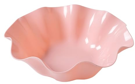 Jwthee Ciotola di frutta, cesto di frutta decorativo Ciotola da portata semplice Vassoio di frutta in plastica Piatto di frutta rosa Piatto di caramelle per bancone della cucina Tavolo