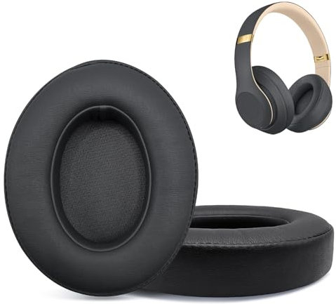 Replacement Ear Pads for Beats Studio 2 & Studio 3 Wired & Wireless Headphones, Ear Cushions, Headset Earpads, Ear Cups Cover with Soft Protein Leather-Dark Grey