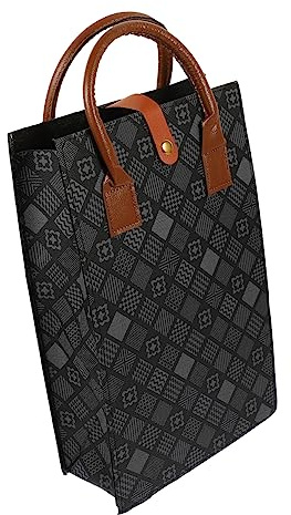 MAGICLULU Wiederverwendbare Weintüte Aus Weichem Pu-leder Mit Praktischem Henkel Elegante Geschenktasche Für Zwei Flaschen Rotwein Robustes Papierboard Stilvoller Und Sicherer Rotwein-träger