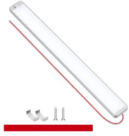 ALLWSLucky 228 LED Leiste 12V 10W, 12 Volt Led Leiste Lampen Wohnmobil, 1000LM 12V Led Lampe Wohnmobil mit Schalter, 6000K Wohnwagen Lampen 12v für Auto Van Caravan Boot Küche LKW, 42cm