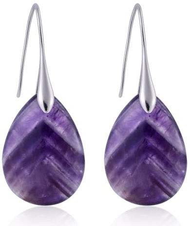 Orecchini Pendenti con Perle di Agata, Orecchini a Goccia con Amo da Pesca in Pietra Naturale di Alta Qualità Eleganti Gioielli Pendenti alla Moda per le Donne