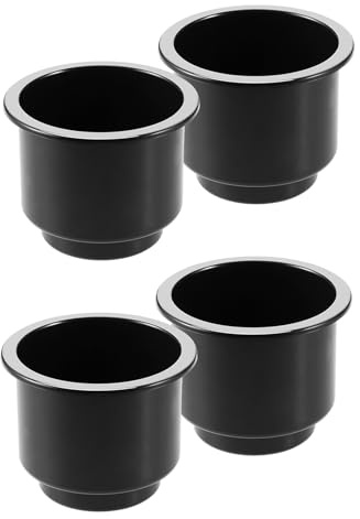NUOBESTY Lot de 4 Porte-Gobelets Plastiques Argentés Anti-Déversement pour Yacht et Bateau Inserts Polyvalents pour Camping-Car Voiture et Kayak Porte-Boissons Robustes et Réutilisable