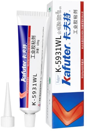VIDOO Kafuter K-5933WL Vit RTV Silikon Pasta, Utökad Öppen Tid Fog Tätningsmedel för Komplexa Stora Ytor Monteringar, 100g, Robust Lim, Starkt Häftämne