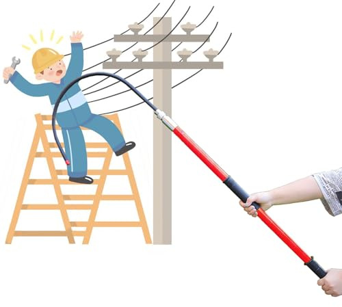 Högspänningsisolerad Räddningskrok 220kV, nödsäkerhetspol för elektrisk chockräddning, lätt epoxihartsverktyg med säkert grepp för transformatorstationer och byggarbetsplatser