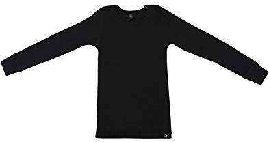 Dilling Merino Langarmshirt Kinder - Bio Thermounterwäsche Schwarz 110-116