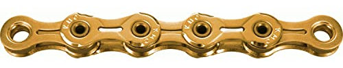Fahrrad Kette, KMC Fahrradkette, X10SL Ti-N Gold, 1/2 x 11/128, 114 Glieder, 10-fach, kompatibel mit Shimano / Sram / Campagnolo, Stahl, gold