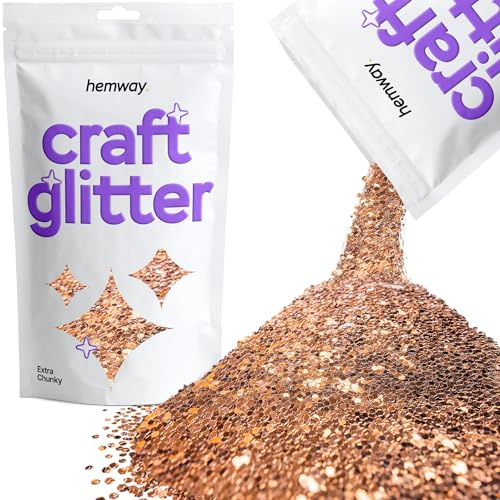 Hemway Bronze Craft Glitter 100g 3,5 Unzen Extra-Chunky 1/24 0,040 1MM für Kunsthandwerk Tumblers Papier Glasdekorationen Verschönern