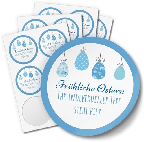 24 INDIVIDUELLE runde Etiketten für Ostern SELBER GESTALTEN: Personalisierte Aufkleber für Frohe Ostern, Geschenke, Ostereier, Hase, für Namen, Produkte, Gläser, basteln, Deko, Osternest, Ostergrüsse
