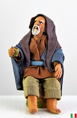 Original pour homme avec verre en main en terre cuite, 10 cm.