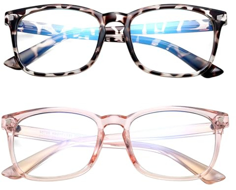 Hycredi Kids Blue Light Blocking Glasses，Anti Eyestrain & UV Protection, Computer Gaming TV Phone Glasses for Boys Girls (Leopard+Clear pink)