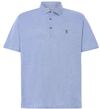 El Búho Nocturno Polo Hombre Manga Corta Algodón Slim Fit - Punto Suave Absorbente Transpirable Verano - Golf Tenis Pádel Camisa Deporte Casual Vestir - 100% Algodón, Azul 0008, XL