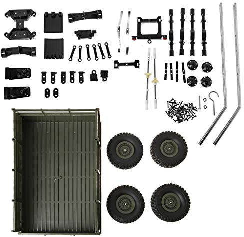 zhiwenCZW Upgrade Trailer DIY Part Set For WPL 1/16 Military Truck RC Car DIY Accessories
