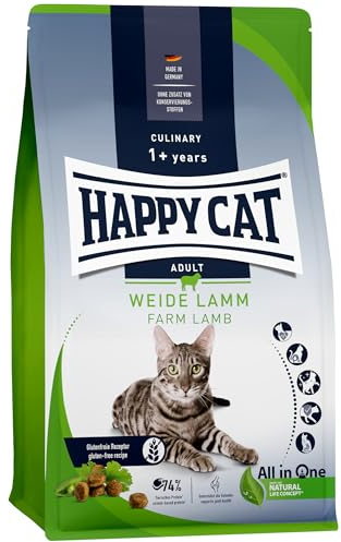 Happy Cat 70548 - Culinary Adult Weide Lamm - Katzen-Trockenfutter für ausgewachsene Katzen und Kater - 1,3 kg Inhalt
