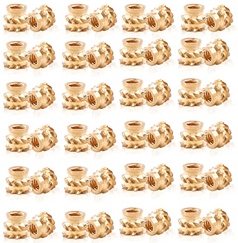 Mardatt 120Pcs M2x3x3.5 Brass Threaded Inserts for Plastic Brass Inserts 3D Printing Knurled Nut Brass Embedment Nut Heat Set Insert for 3D Printing Plastic