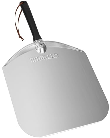 Mimiuo Pizzaschieber für Pizzastein - Aluminium Spachtel mit Griff für Backofen und Grill, 30.5×34.5 CM - Pizza Zubehör