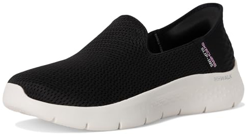 Skechers Womens Women's Hands Free Slip-ins Go Walk Flex-Relish Sneaker, Black/White, 8 UK