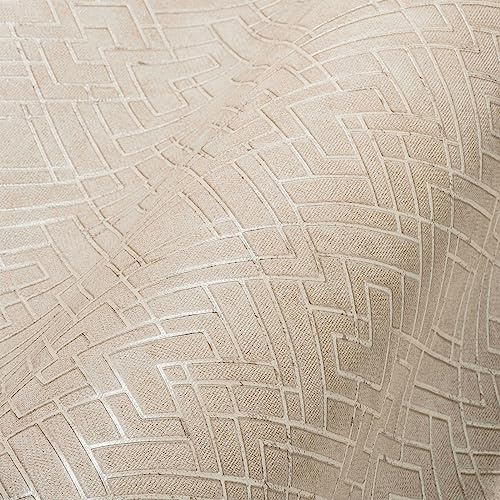 A.S. Création Livingwalls Travel Styles Vliestapete - Tapete mit Ornamentverzierung in Beige und Silber - klassische Wandtapete für verschiedene Räume in 10,05 m x 0,53 m
