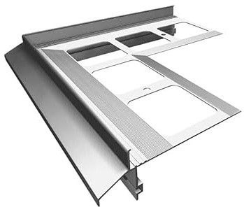 Renoplast® Aluminium Ecke 90° für Traufprofil K40 Grau | Fertigstellung von Terrassen und Balkonen | Fliesenböden auf Klebemörtel | Wasser ablaufsysteme Winkelprofil | Korrosionsschutz
