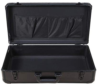 Tragbarer Aluminium-Hartschalen-Werkzeugkasten, schwarze Aktentasche, Metall-Tragekoffer, abschließbare Kamera-Ausrüstung, Werkzeug-Transportbox in mehreren Größen (ohne Schwamm, 58 x 30 x 16 cm)