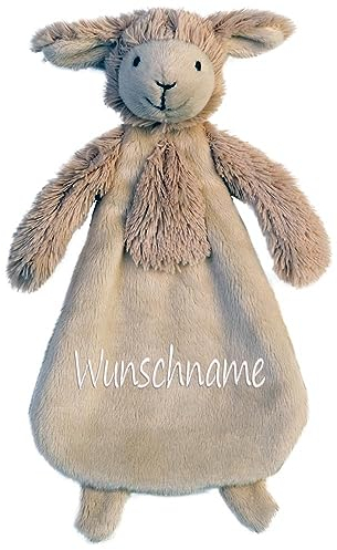 Elefantasie Schnuffeltuch mit Name Bestickt Kuscheltuch personalisiert Geschenk zur Geburt Lamm