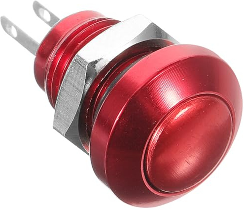SOLUSTRE Mini Pulsante Metallico Rotondo Pulsante Auto-reset per Automobili Camion Elettrodomestici Applicazione