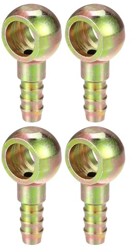 Hihaha Banjo-Bolzen Schlauchstutzenadapter Für Bremsleitung 4 Stück | 4 Stück, Bronze , Metall, 14mm ID, 10mm OD, 48x24mm Kugelgelenkgröße, Für Auto, Motorrad
