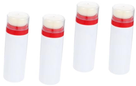 Toyvian 4 Stück Puderquaste Kinderständer Babyhalter Reisezubehör Baby-Talkumpuderflasche Vorratsflasche für Säuglingspulver Pflege Spender Puderdose Make-up-Puff reisen Talkum Puder Weiß