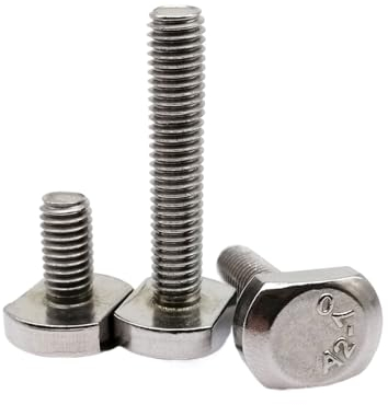 CHATROOM 5/10PCS M5 M6 M8 304 A2-70 Edelstahl T-Nut Rutsche Schiene Track T Form Typ rechteckige Hammer Kopf Schraube Bolzen (Color : 25mm, Size : 10pcs M6)