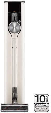 LG A9T-ULTRA2C - Aspirador Escoba, All- In-One Kompressor 210W de succión, con Sistema de autovaciado, Doble batería y Sistema de compresión de Polvo, Beige