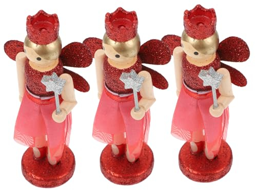 Cabilock 9 Pcs Casse-Noisette Ange en Bois Casse-Noisette en Bois Casse-Noisette Décor Noyer Parure Bois Marionnette Décor Noyer Ange Dessin Animé Casse-Noisette Décor