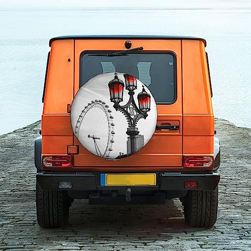 Ersatzradabdeckungen, Eiffelturm London Staubdicht Reifensack Uv-Schutz Auto Reifen Taschen Für Trailer SUV Auto 15 inch