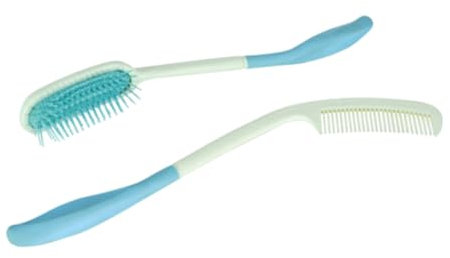 Baluue 2stücke Langer Griffkamm Kunststoffhaarkamm Mit Massagefunktion Gerader Kamm Für Ältere Menschen Und Patienten Geeignet Für Haartypen
