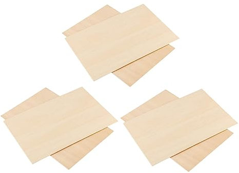 Operitacx Unbehandelte Holzspäne Holzscheiben 6 Stück Rechteckiges Bastelset 2 Mm Zum Bemalen Von Dekorationen