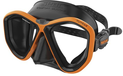Seac Symbol, Made in Italy Zweiglas-Tauchmaske mit Einer 3D-Schnalle direkt am Maskenkörper