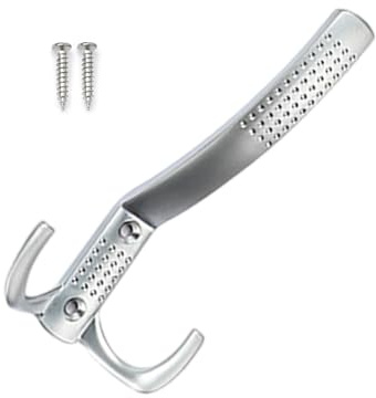 Ukbzxcmws Gancio appendiabiti in metallo, montaggio a parete, doppio zinco, in lega di zinco, gancio da parete in metallo