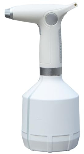 Elektrisk spruta, 1 000 ml elektrisk sprayflaska med justerbart munstycke, vattentät vattenspray, uppladdningsbar växtmister för trädgård inomhus utomhus, vit elektrisk sprayflaska vattenspruta