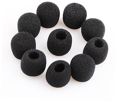 10 Stück Windschutz für Lavalier Mikrofone, Schwarz | Dichtem Schaumstoff, Winddicht, Verbessert Klangqualität, Geeignet für Aufnahmestudios und Ansteckmikrofone