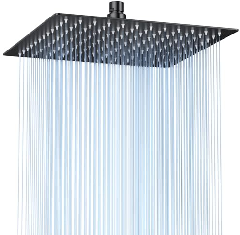 12 Zoll (30cm) Regendusche Duschkopf – Edelstahl, Hochdruck, Ultradünn, 360° Schwenkbar – Großer Luxus-Kopfbrause für Spa-Duscherlebnis, Einfache Montage