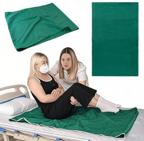 Accesorio de cama de cuidado para cama postrada – Antideslizante reutilizable, tejido de nailon impermeable, para cuidados en el hogar, hospitales, ayuda de transferencia (75 x 115 cm)