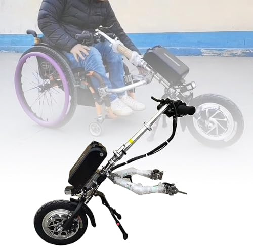 Accesorio eléctrico para silla de ruedas de bicicleta de mano, dispositivo de alimentación portátil de 500 W, ligero con opciones de batería de litio de 15/17/20/23 Ah, ideal para una mayor movilidad