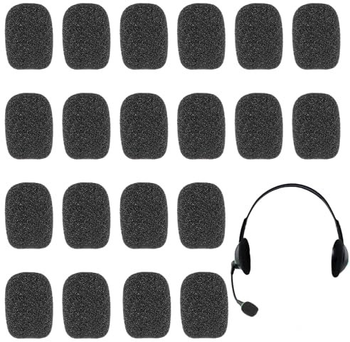 Apausvcm 15 pezzi, protezione antipop per microfono, protezione antivento in schiuma, protezione antivento per microfono, protezione antivento di ricambio per microfono e cuffie, mini microfono e