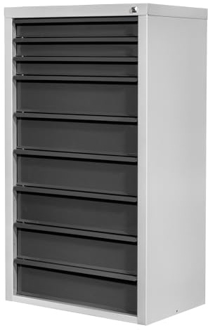 ADB Schubladenschrank MAMMUT, Werkzeugschrank, Metallschrank, stabil & abschließbar, vollausziehbar für Werkstatt, Garage, Büro, Haushalt