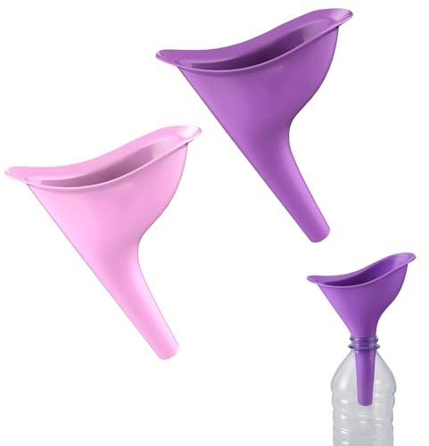 Pisse Debout Femme 2pcs, Urinoir pour Femme, Urinoir en Entonnoir Réutilisable pour Festival, Camping, Toilettes pour Camping, Randonnée, Vacances