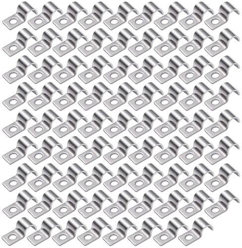 80 Fermacavis,Fermacavi Muro Fascette Metalliche Stringitubo Fascette Stringitubo Inox Morsetti per Tubi,Adatto per Tubi o Cavi Con Diametro Esterno di 9-10 MM
