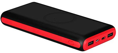 Power Bank,PowerBank Qi Wireless 10000mAh Fast Charging External Battery Pack with Dual USB Output and Dual Input (Micro USB+Type-C) Compatible with Qi Enabled Smartphones Devices