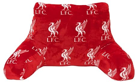 Liverpool FC Officially Licensed Cuddle Cushion | Super Soft Red and White Football Crest Chair Style Arm-Rest Pillow | Ultra Comfy | Perfect For Any Bedroom, on the Sofa