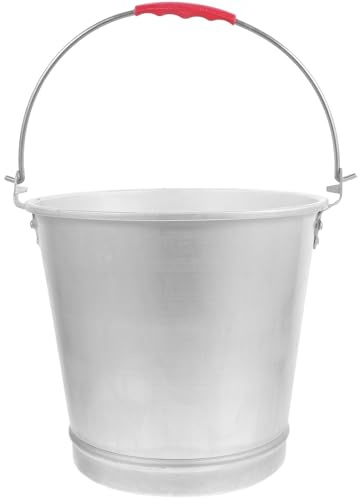 POPETPOP Secchio in Alluminio Spesso da 9 Litri per Latte e Acqua, Contenitore Multiuso Manico Ergonomico, Adatto per Cucina, Fattoria e Uso Domestico